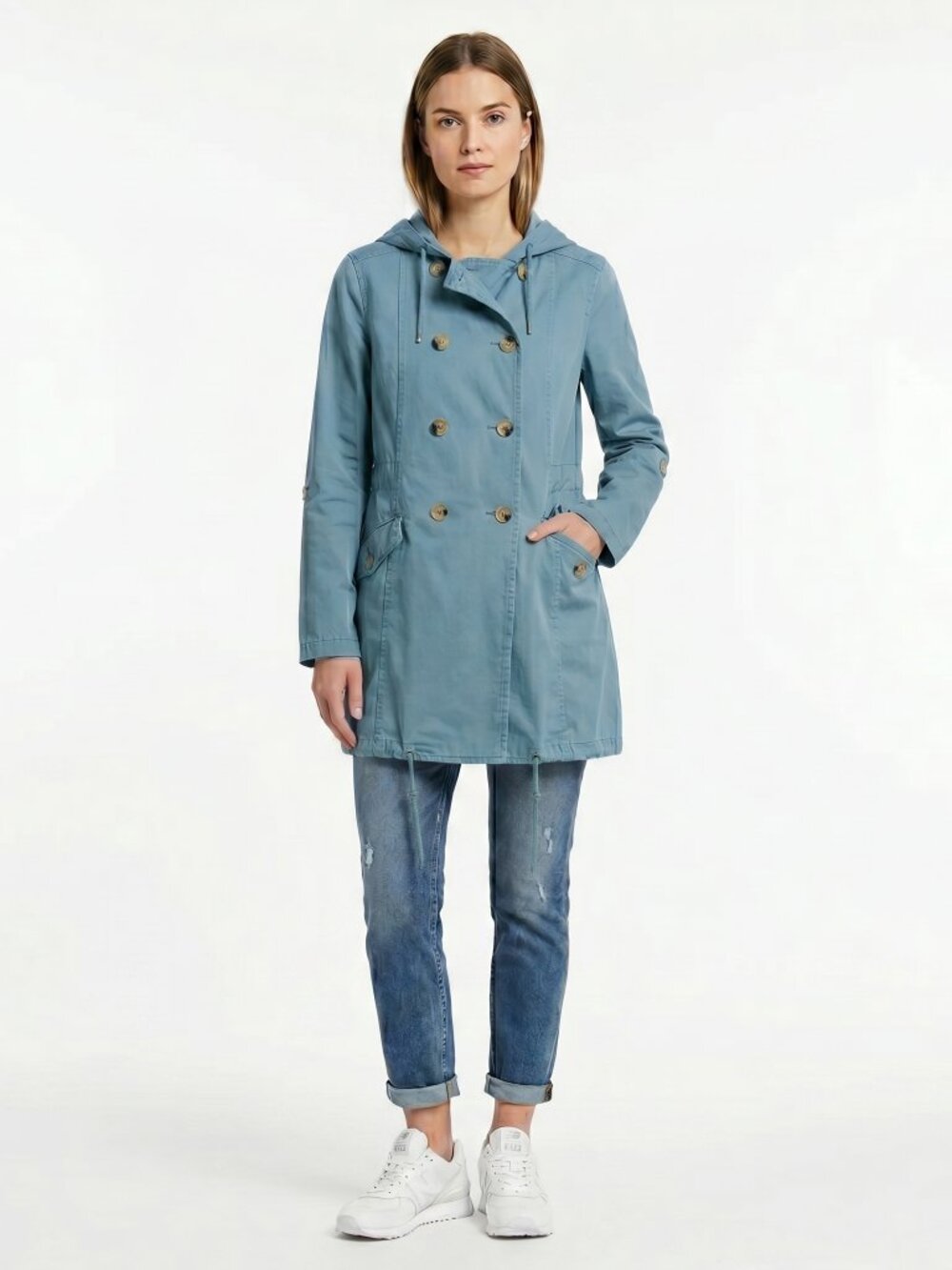 Benetton Light blue/green Cotton Trench Coat